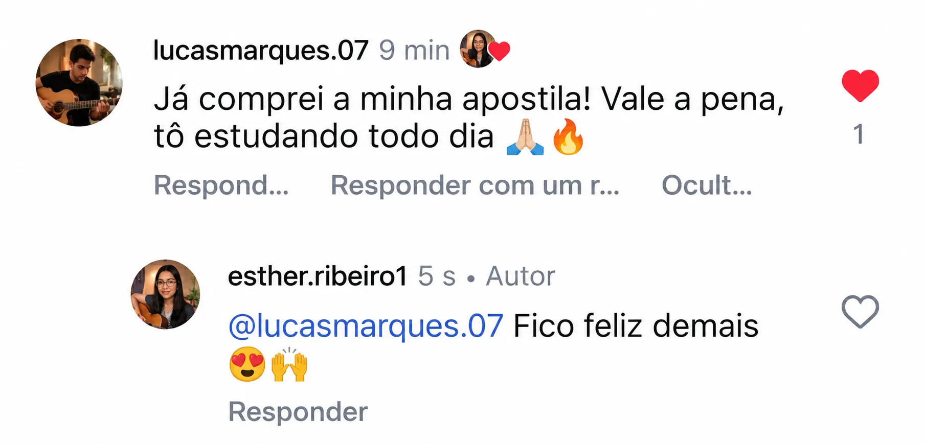 Depoimento de aluno 1